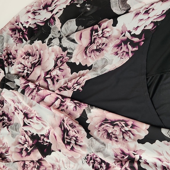 Ashley Stewart Plus Size Maxi Chiffon Floral Hi-Lo Hem Dress - Picture 11 of 16